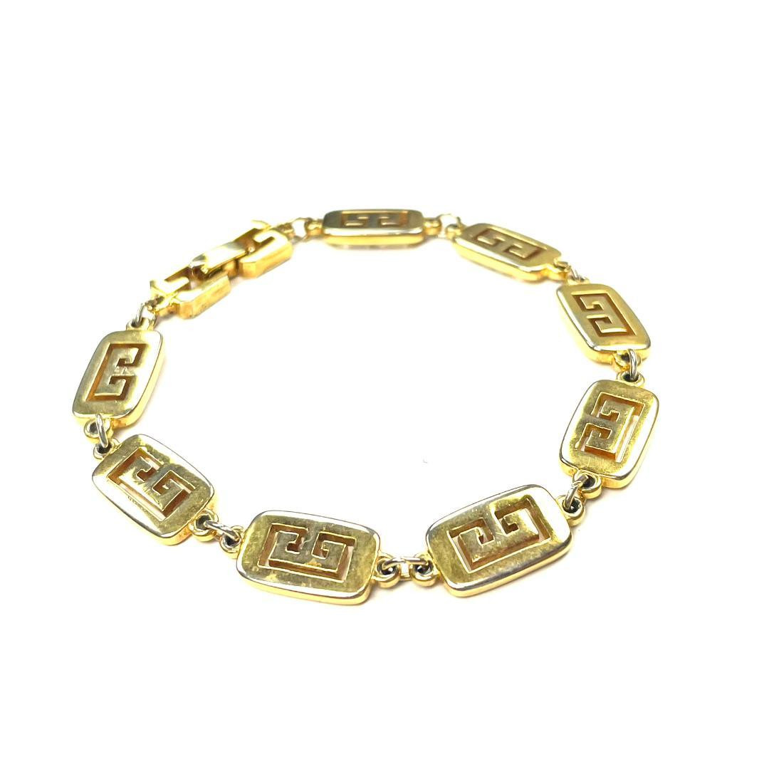 アクセサリー GIVENCHY Vintage G pattern gold bracelet Givenchy Vintage Gold G Logo Chain Bracelet 80s Antique