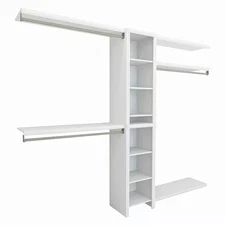 Impressions Basic 48 In. W - 112 In. W White Wood Closet System
