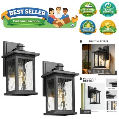 2-Pack Farmhouse Outdoor Wall Lights, 12 Inch Exterior Lights Fixture for Hou...