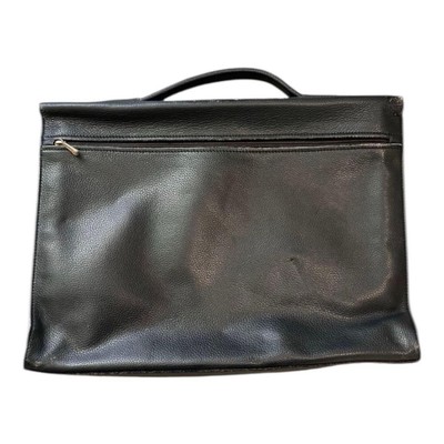 Longchamp Briefcase Navy Blue Leather Business Bag 28x37x7 cm 