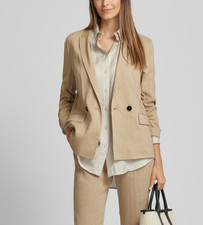 Marc Cain Leinen Blazer N3 (38 40) NP 399€ neue Kollektion Jacke beige sand wNeu