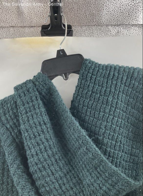 Joan Vass Womens Green V-Neck Knitted Classic Cardigan Sweater Size 1X