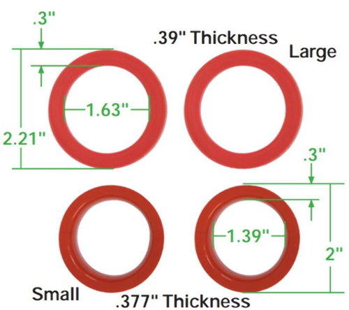 Axle Beam Tube Seals, 4pc, Urethane, Fits VW Type 1 W/Ball Joint, EMPI 16-5145 - Picture 3 of 3