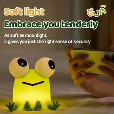 Frog Night Light Soft Silicone Nursery Night Lamp Rechargeable LED Bedside Lamp
