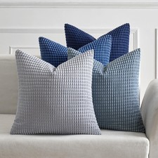 Decorative Throw Pillow Covers 18x18 Inch Set of 4 Coastal Blue  Boho Western
