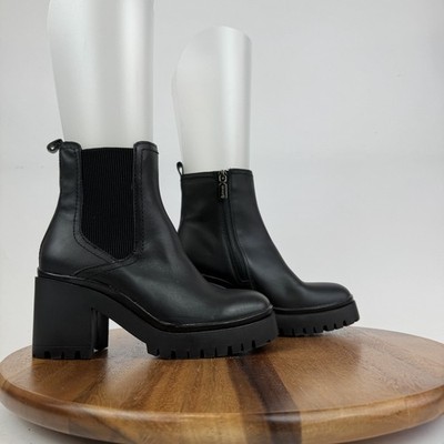 New Womens Blondo Raquel Waterproof Black Leather Chelsea Boots Size 6.5 M NWOB