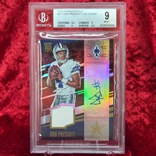 2016 PANINI PHOENIX DAK PRESCOTT #211 JERSEY AUTO /249 BECKETT 9 MINT COWBOYS