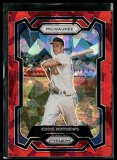 2024 Panini Prizm - Red Ice Prizm Eddie Mathews #57