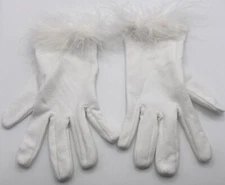 A Wish Come True Child Size XS/S White Feather Gloves Dance Costume Dress Parade
