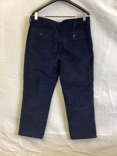 LL Bean Standard Fit Corduroy Pocket Pants Flat front navy Blue Mens 36X32 - Picture 2 of 6