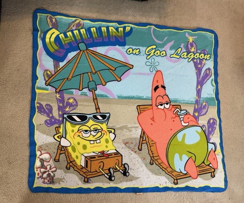 Coperta in pile vintage Nickelodeon SpongeBob Patrick Chillin’ On Goo Laguna