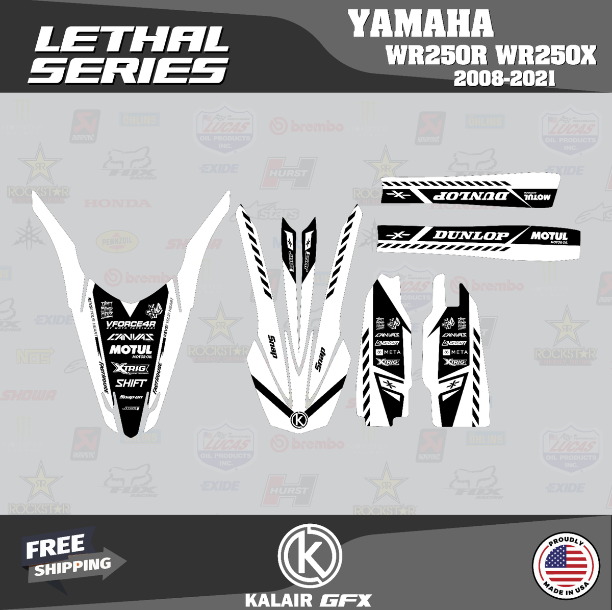 Yamaha WR250Xブラック カウルパーツセット YAMAHA WR250X「ヤマハ純正WR250Rカウルセットへ交換