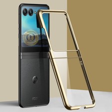For Motorola Razr 60 50 40 Ultra Case Slim Clear Back Plating Hard Phone Cover