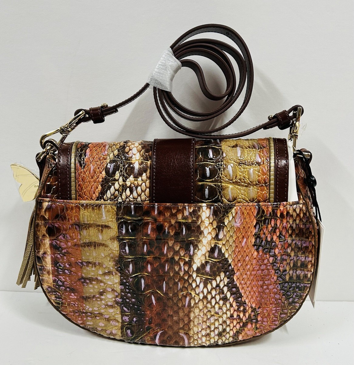 BRAHMIN NWT PECAN SPICEWOOD CYNTHIA CROSSBODY BAG ~ GENUINE