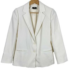 Vintage Blazer Alex Colman Sportswear Size XS/S Ivory Button Front Lined Pockets