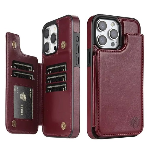 Coque portefeuille en cuir magnétique pour iPhone 16 15 14 13 Antichoc & Support - Photo 17/17