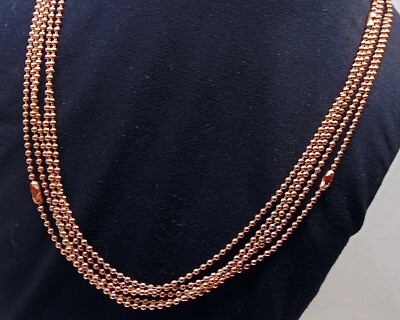 10 Copper BALL CHAIN Necklaces ~ 30'' Length ~ 2.4mm #3  ~ Pure 100% Made in USA