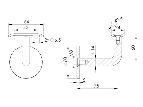 Handlaufhalter Edelstahl Handlaufträger Wandhalter Geländer V4A Halterung Robust - Bild 31 von 31