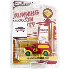 GREENLIGHT 1939 CHEVY PANEL TRUCK SHELL GASOLINE 1/64 RED YELLOW 41140 A Chase