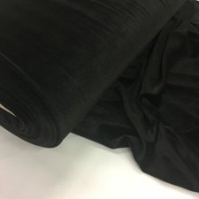 French Black 4 WAY Spandex Stretch Velvet Fabric By The Yard//Smooth Back