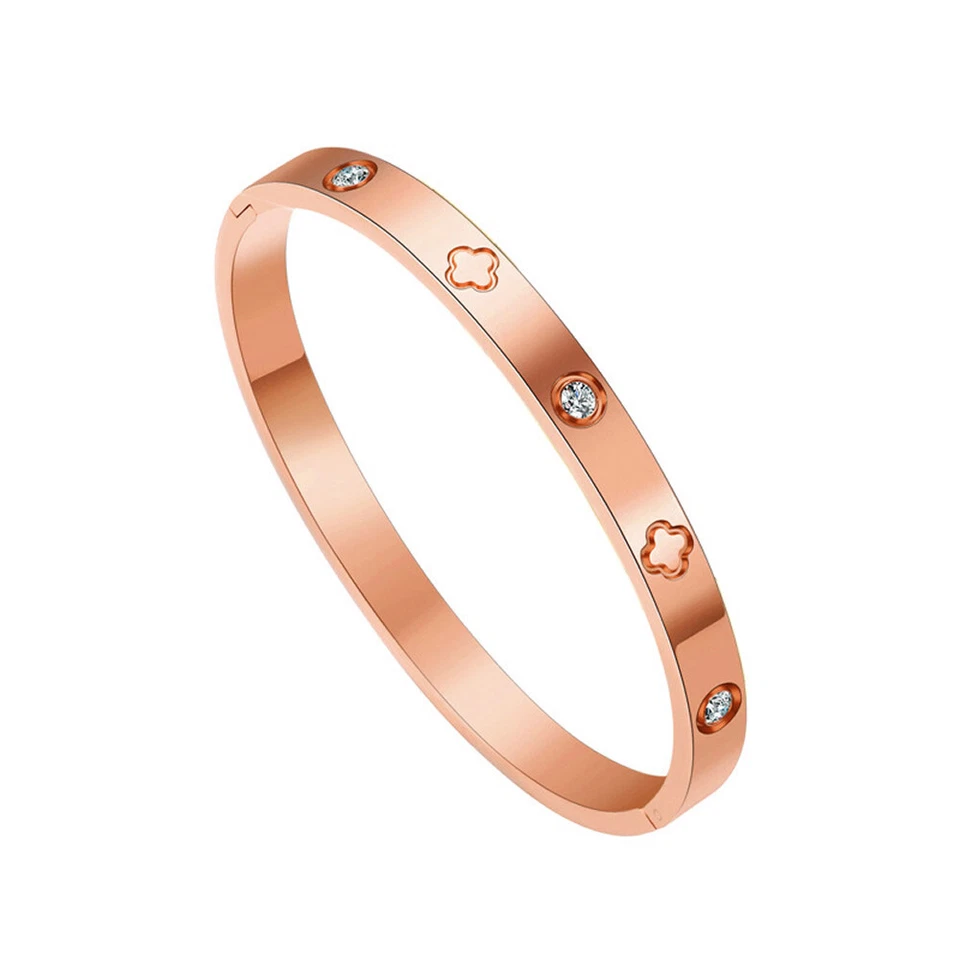 18K Gold überzogenes Glück Klee Armband für Frauen Mode Armbänder für Mädchen - Bild 3 von 4