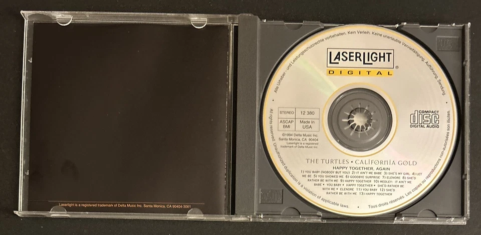The Turtles California Gold Happy Together Again Live 12380 Music CD (Delta 1994 - Image 4 of 4