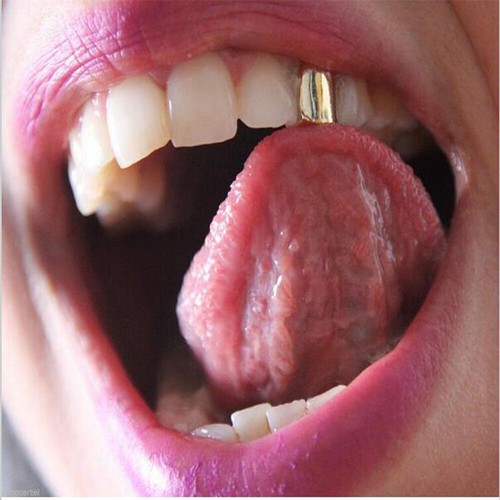 Gold/Silver Hip Hop Tooth Clip Plated Mouth Grill Teeth Cap Single Grills Bling - Picture 7 of 15