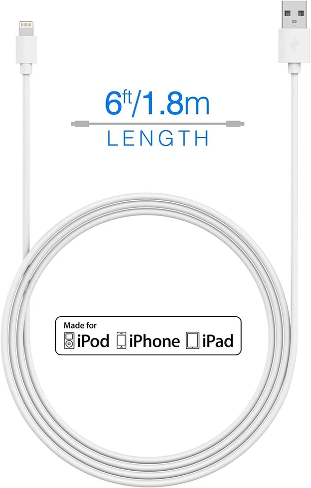 Cargador de pared Just Wireless Home Charge Lightning con cable USB de 6' - blanco  Foto 2 de 4