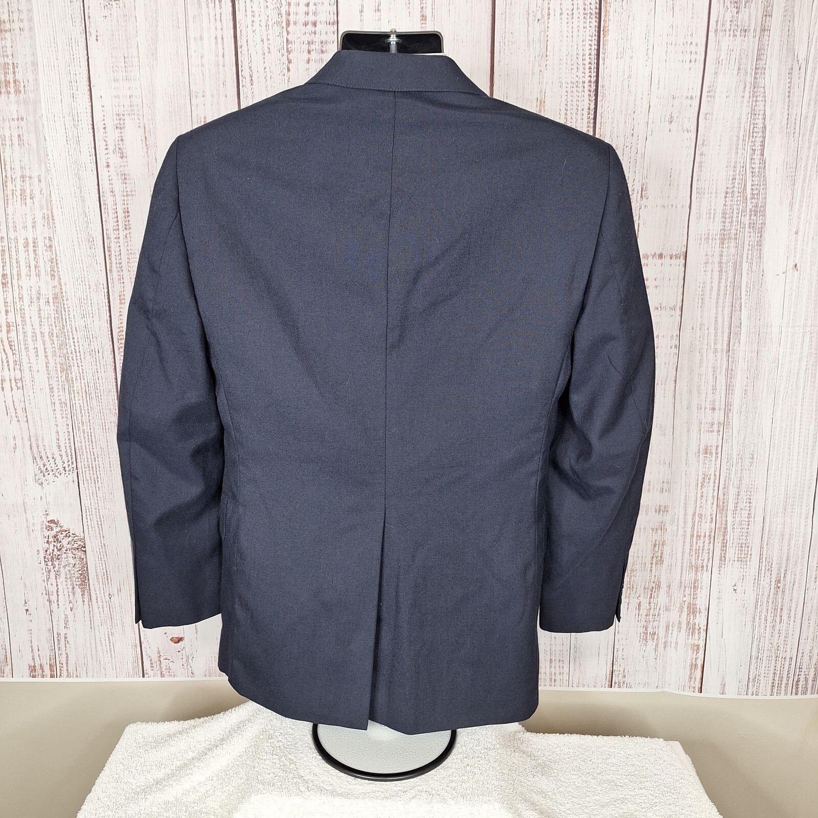 Bespoke Blazer Sportcoat Mens 38R Navy Polyester - image 3