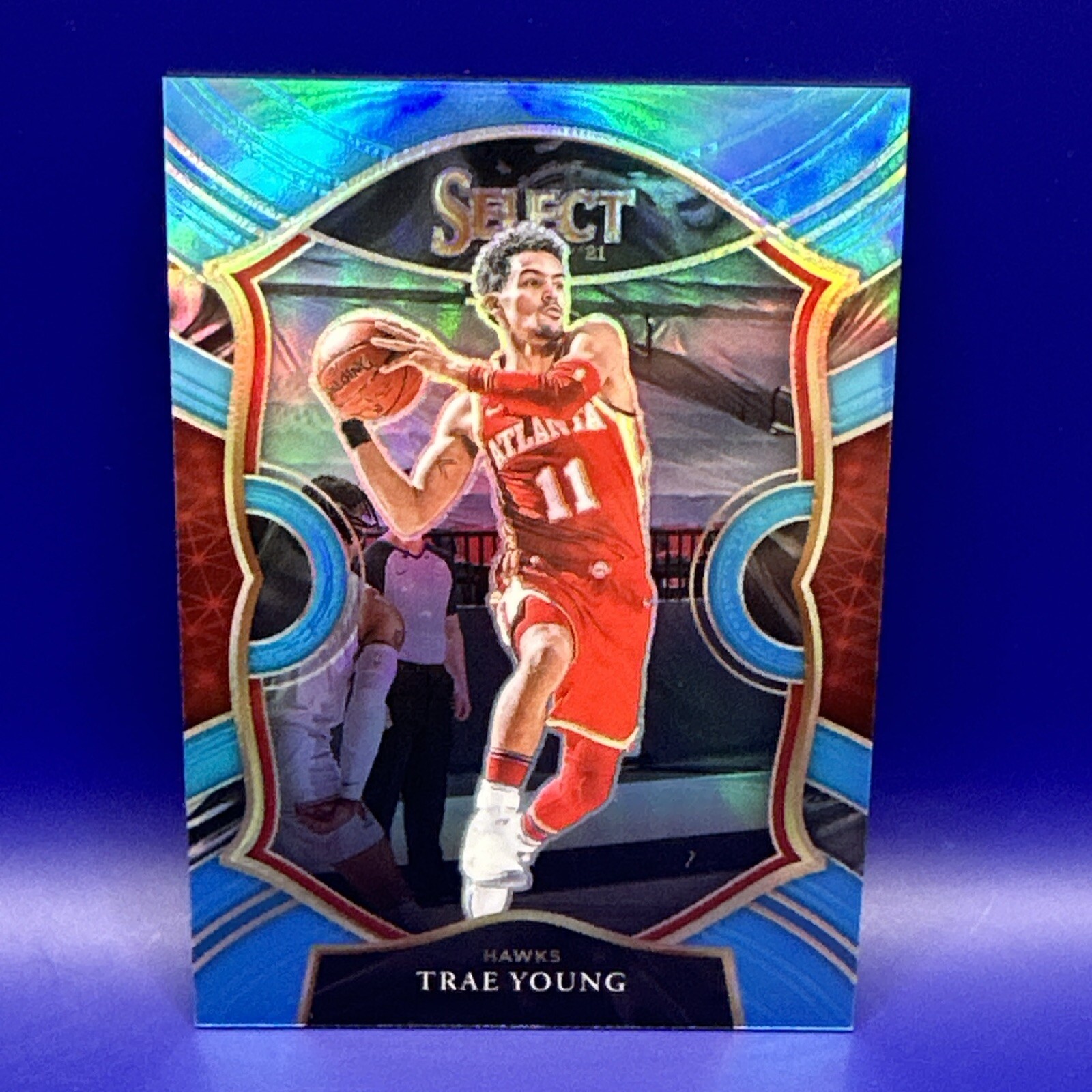 2020-21 Panini Select - Concourse Light Blue Prizm #2 Trae Young /299