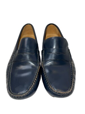 Millburn Co Men Loafers MILLBURN CO. Size 7.5 Navy Leather & Suede Apron Toe Loafers  main image 4