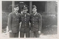 WW2 ERA SOLDIERS Buddies FOUND PHOTOGRAPH Black White Snapshot ORIGINAL 210 44 Z