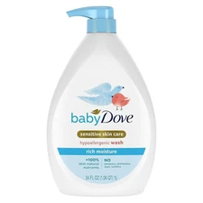 Baby Dove Sensitive Skincare Body Wash, Rich Moisture, Hypoallergenic, 34oz
