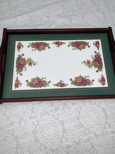 Royal Albert Old Country Roses Cloverleaf Beech Wood Tray, 18" x 12" - 第 1/12 張圖片