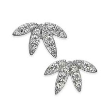 INC International Concepts 3/4"Silver Tone Crystal Stud Earrings $24