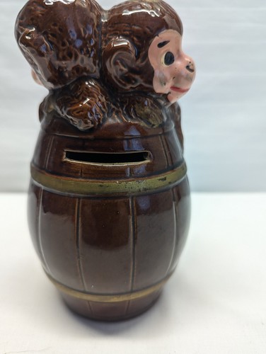Piggy Bank Barrel Of Monkeys 60s/ 70s Monkey Business Savings - Picture 4 of 7
