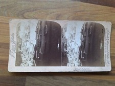 Antique Stereoview Photograph Card. A Street In Naples Italy 