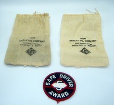 Vintage Skelly Oil Co. Safe Driving Award Patch & 2 Promo Sacks