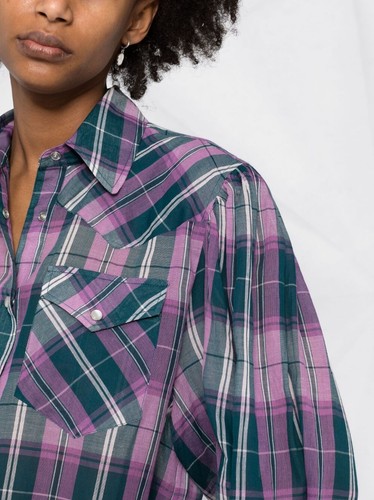 Isabel Marant Etoile Britany Femmes à Carreaux Imprimé Coton Chemise Robe M 36 - Photo 7 sur 11