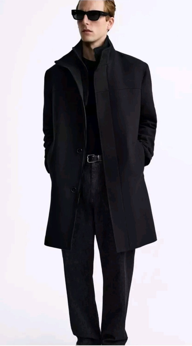 Zara Man Men's Size XXL Black Zip/Button Front Jacket Zara Man Men's Size XXL Black Zip/Button Front Jacket