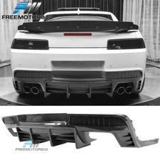 Fits 14-15 Chevrolet Camaro Ikon Style Carbon Fiber Print Rear Bumper Lip - PP
