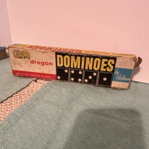 Halsam Vintage Dragon Dominoes Double Six Set No. 622 26 Pieces (missing 2)