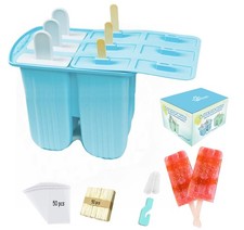 Silicone Popsicle Molds with Sticks Wpunwen 6 Cavity Ice 6 Cavity, Blue