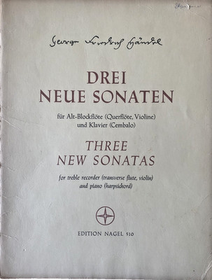 Georg F. Händel Drei Sonaten für Altblockflöte und Klavier Edition Nagel 510