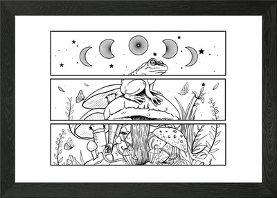 Cottagecore Aesthetic Frog gerahmtes Wandbild Poster Leinwanddruck Bild