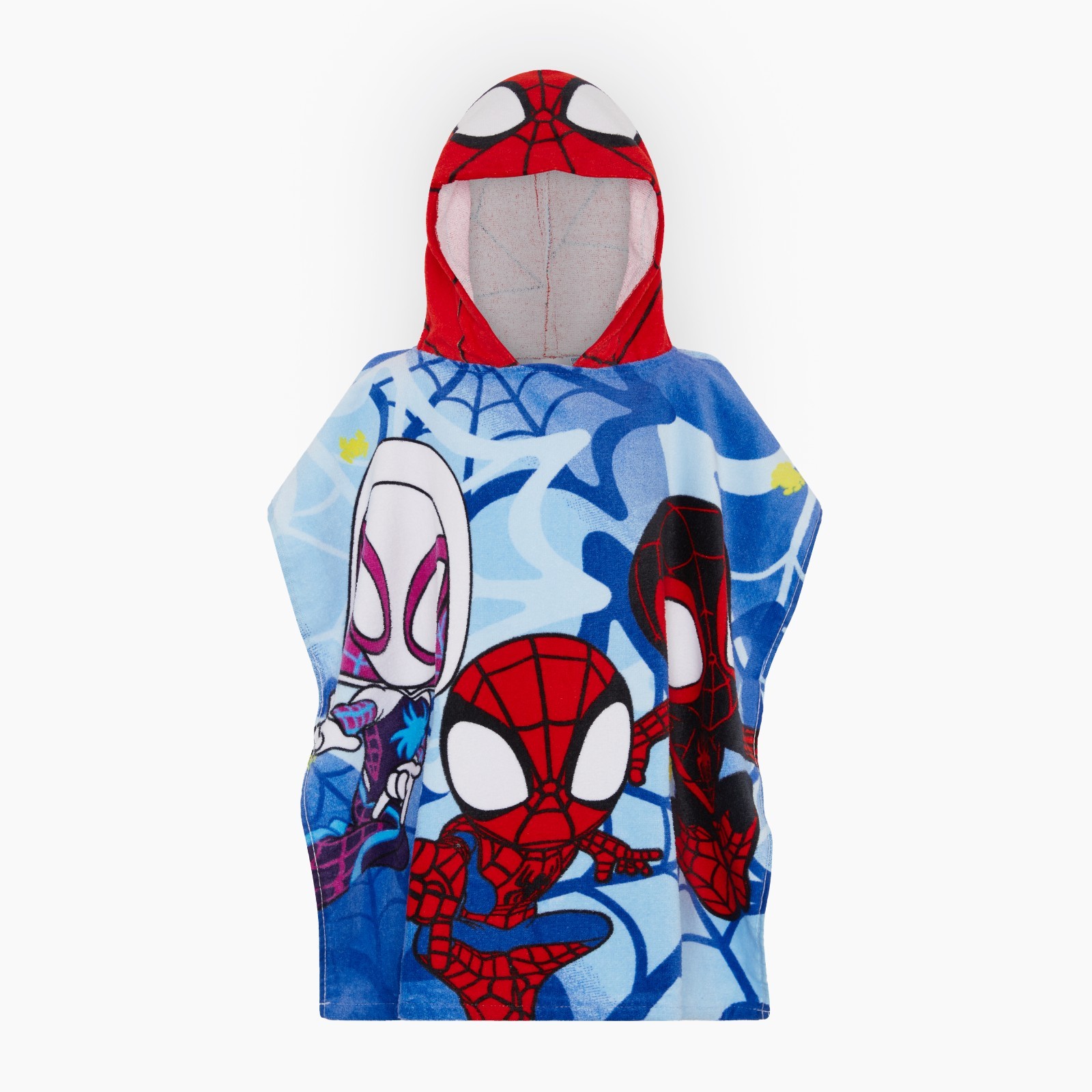 Boys Spidey Poncho Beach Towel Bath Swimming Hooded Size Kids 120 x 60 Blue Red