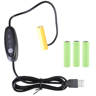 USB AA Battery Replacement Cable 5V to 3V 4.5V 6V 5W Converter for Home Office