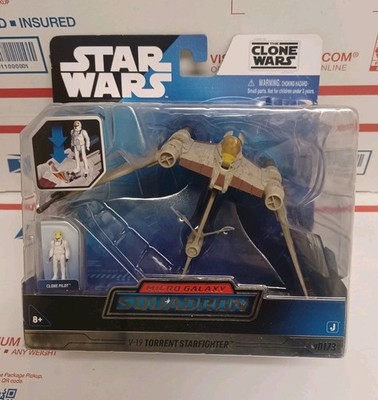 Star Wars Micro Galaxy Squadron V-19 Torrent Starfighter #0173 NIB Box Damage 