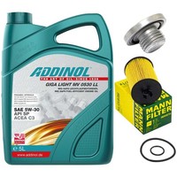MotoröL Filter Set Addinol 5W-30 5 Liter + Schraube FüR Chevrolet Aveo Kalos 1.4
