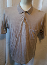 Men's Icebreaker polo shirt partial button front - M - Beige - Merino wool blend